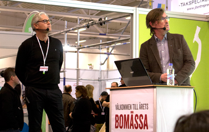 Thomas Angström och Rein Martinsson på bomässan i Norrköping